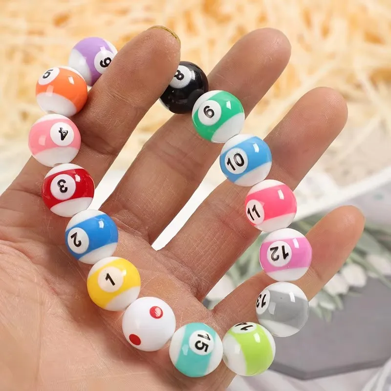 ลูกปัดอะคริลิกรูปทรงกลมสำหรับทำสร้อยข้อมือ DIY สร้างสรรค์  งานแฮนด์เมดสำหรับผู้ใหญ่  ตัวเลขนำโชค  อุปกรณ์เสริมสำหรับทำเครื่องประดับ ของขวัญ ของเล่น