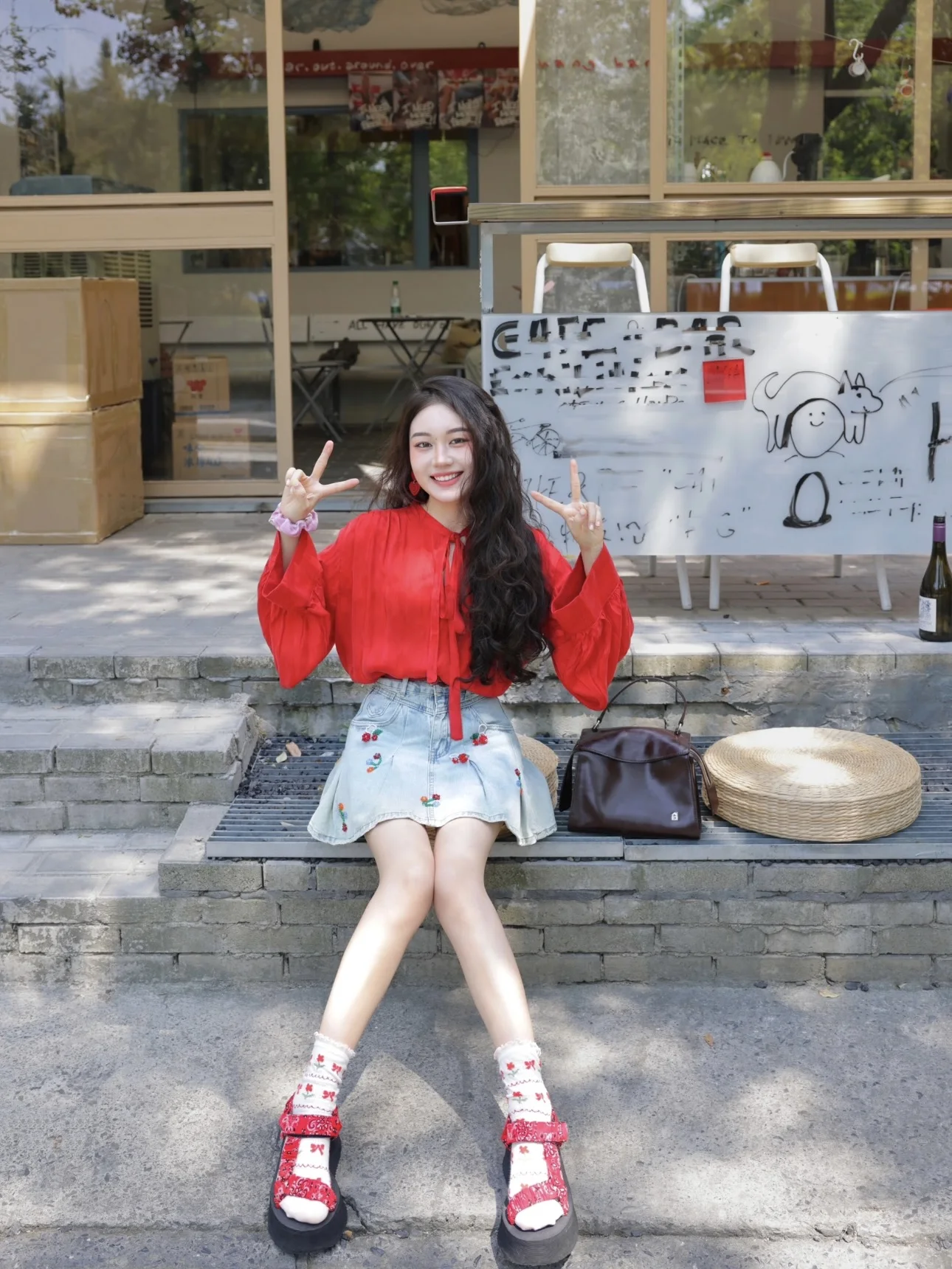 

Розово-красная винтажная женская блузка с широкими рукавами-фонариками, свободного кроя, из медно-аммиачного шелкового атласа, летняя, тонкая, из хлопка, с эффектом похудения