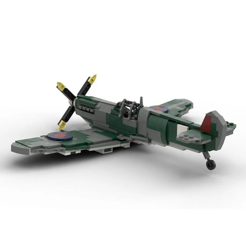 مقاتلة نموذج Moc قوالب بناء وحدات سوبر مارين Spitfire Mrk نموذج التكنولوجيا كتل عيد الميلاد لتقوم بها بنفسك لعبة هدايا البناء #3