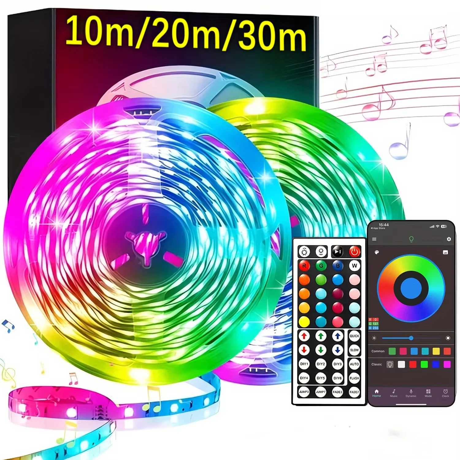 LED Strip Lights 1M-40M RGB 2835 Led Light Music Sync APP Remote Control Flexible Ribbon for TV Backlight Christmas Party Decor