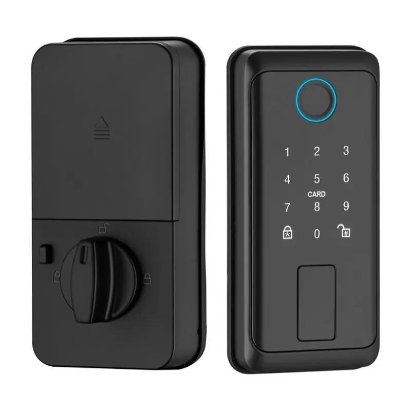 Super Deal -Tuya WIFI Remote Control Door Lock With Fingerprint Sensor Deadbolt Key Digital Indoor House Electronic Lock