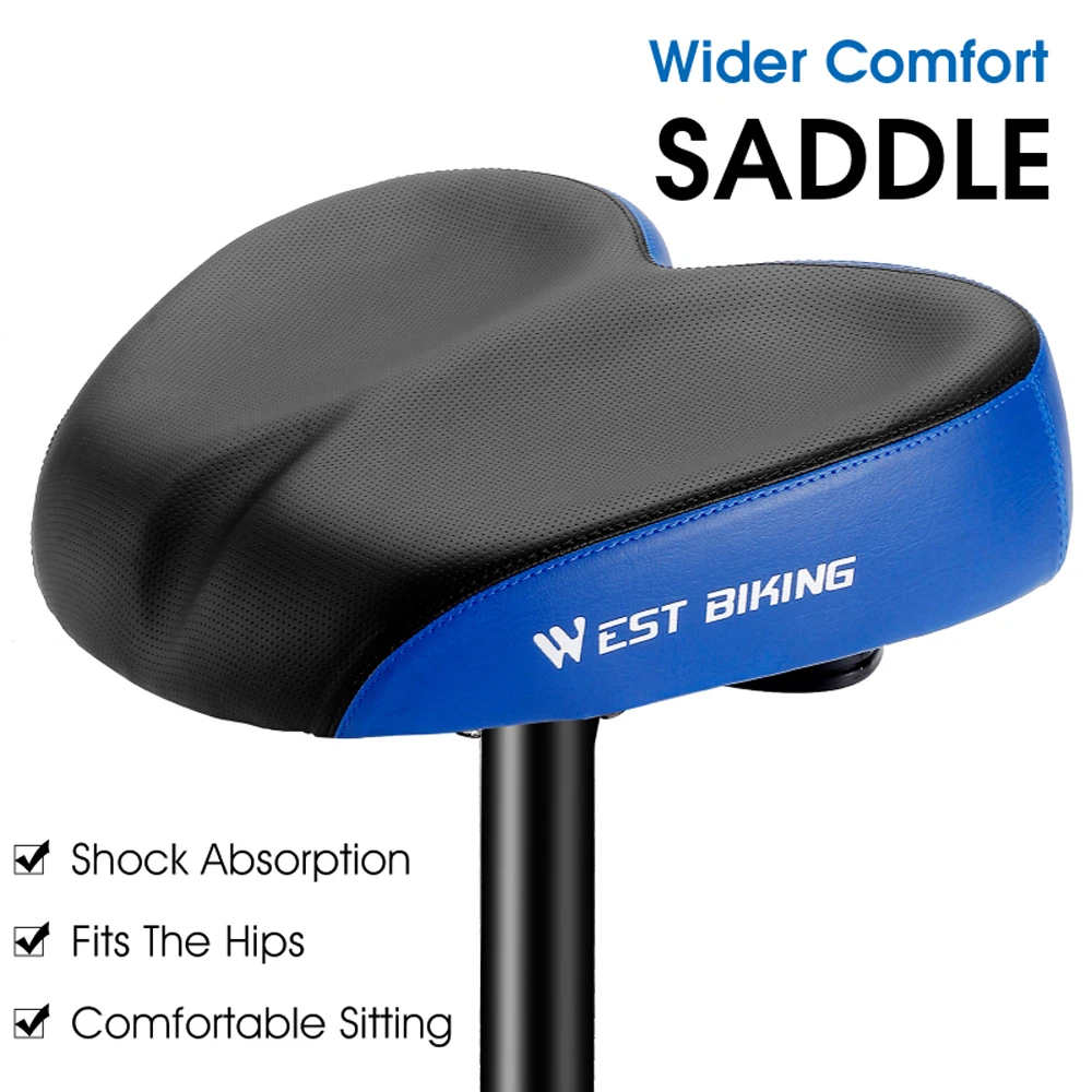 WEST BIKING Ergonomic Bicycle Replacement Saddle Soft Widen Thicken Road Bike Cushion Distance Riding Comfortable Cycle Seats