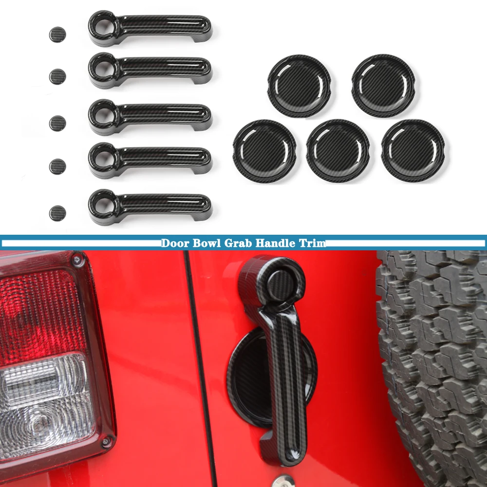 

Door Exterior Grab Handle Decoration Doors Bowl Cover Trim Protector for Jeep Wrangler JK JKU 2007-2017 2/4-Doors Car Accessory