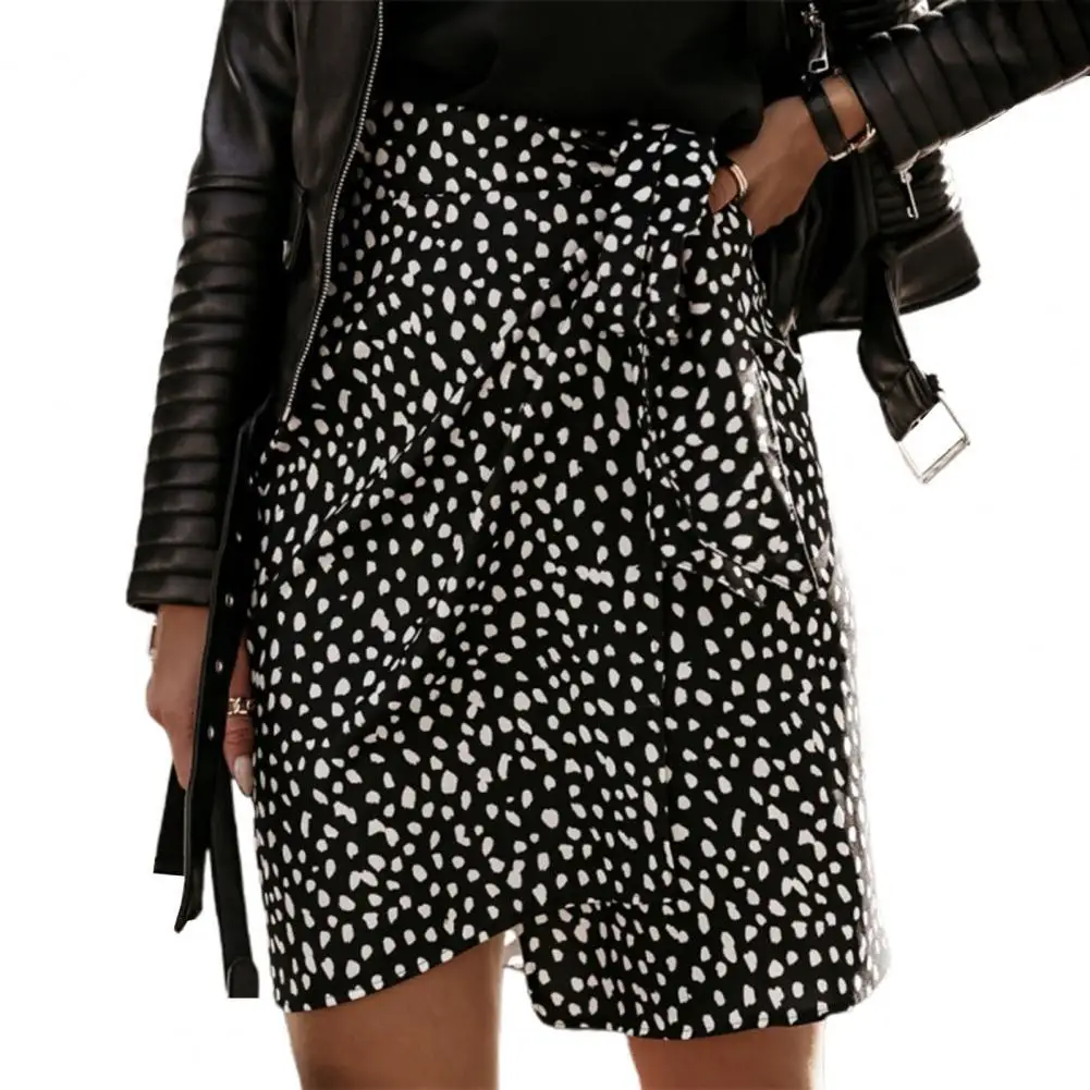 

2022 Women Skirt Leopard Print High Waist Temperament A-line Irregular Short Skirt for party club Summer Street wear White xxl