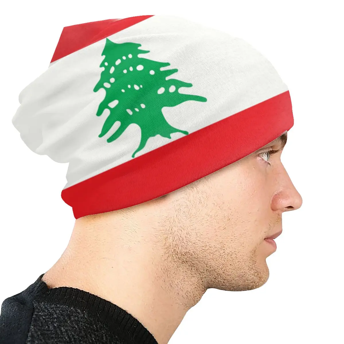 Custom Lebanon Lebanese Flag Beirut Beanie Bonnet Knitted Hat Men Women Fashion Unisex Warm Winter Skullies Beanies Cap