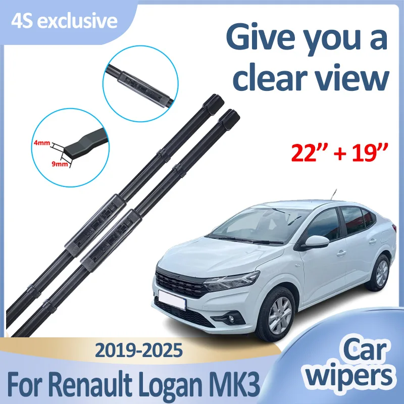

Car Front Wiper Blades For Renault Taliant Accessories Dacia Logan MK3 2019 2020-2025 Durable Slient Windscreen Window Wipers
