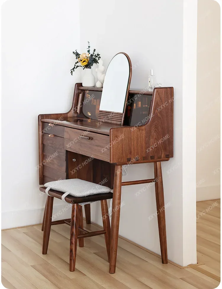 

Комод из черного ореха с органайзером для хранения, столик для макияжа, встроенный комод, усовершенствованный