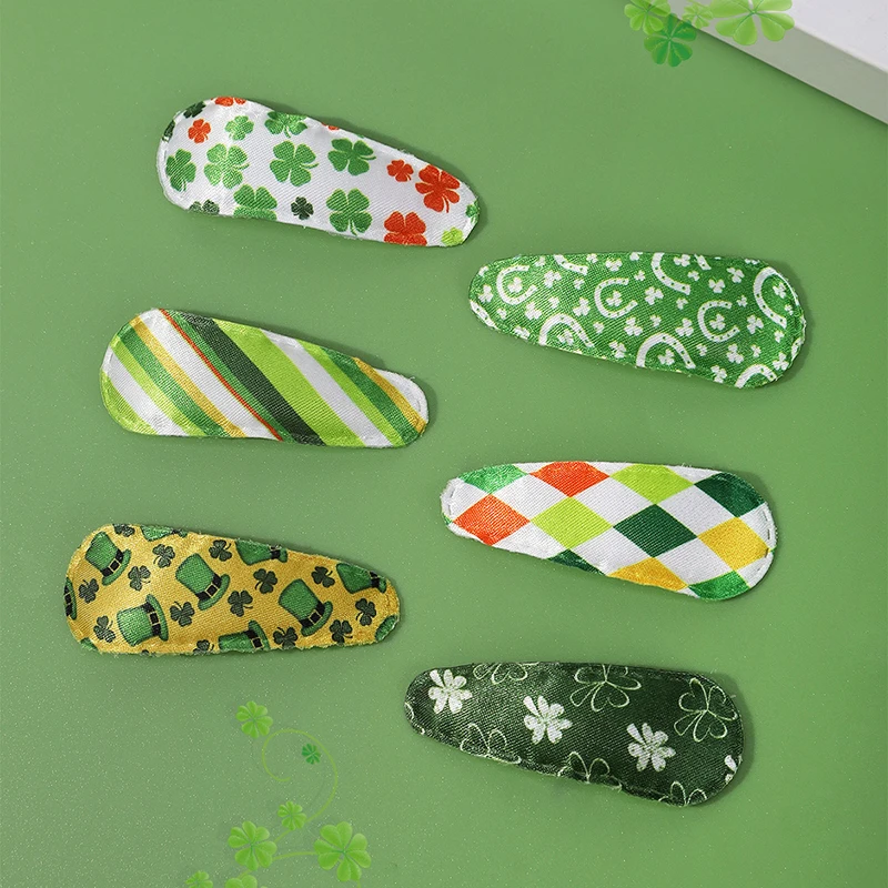 

Заколки для волос с зеленым красочным узором, простой дизайн, аксессуары для волос для женщин и девочек, фиксация линии волос, свежие зеленые заколки для волос