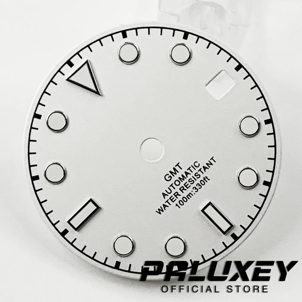 NH34 29 ミリメートルホワイトブルーブラック時計ダイヤルグリーン発光時計の文字盤 NH34 NH35 ムーブメント交換部品