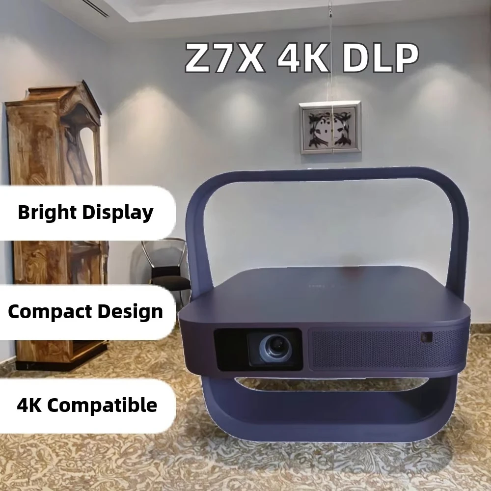 Z7X 4K DLP Projector with High Brightness Full HD 3D Android Wifi Beamer for Dolby Audio for Home Theater 2G RAM LED Lamp