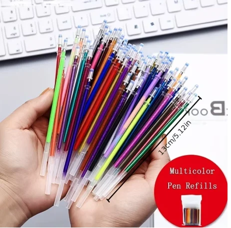 48 pcs 1.0mm Glitter Pen Refills Set Flash Multicolor Gel Pen Refill Core DIY Art Writing Painting Graffiti Pen Refills Supplies