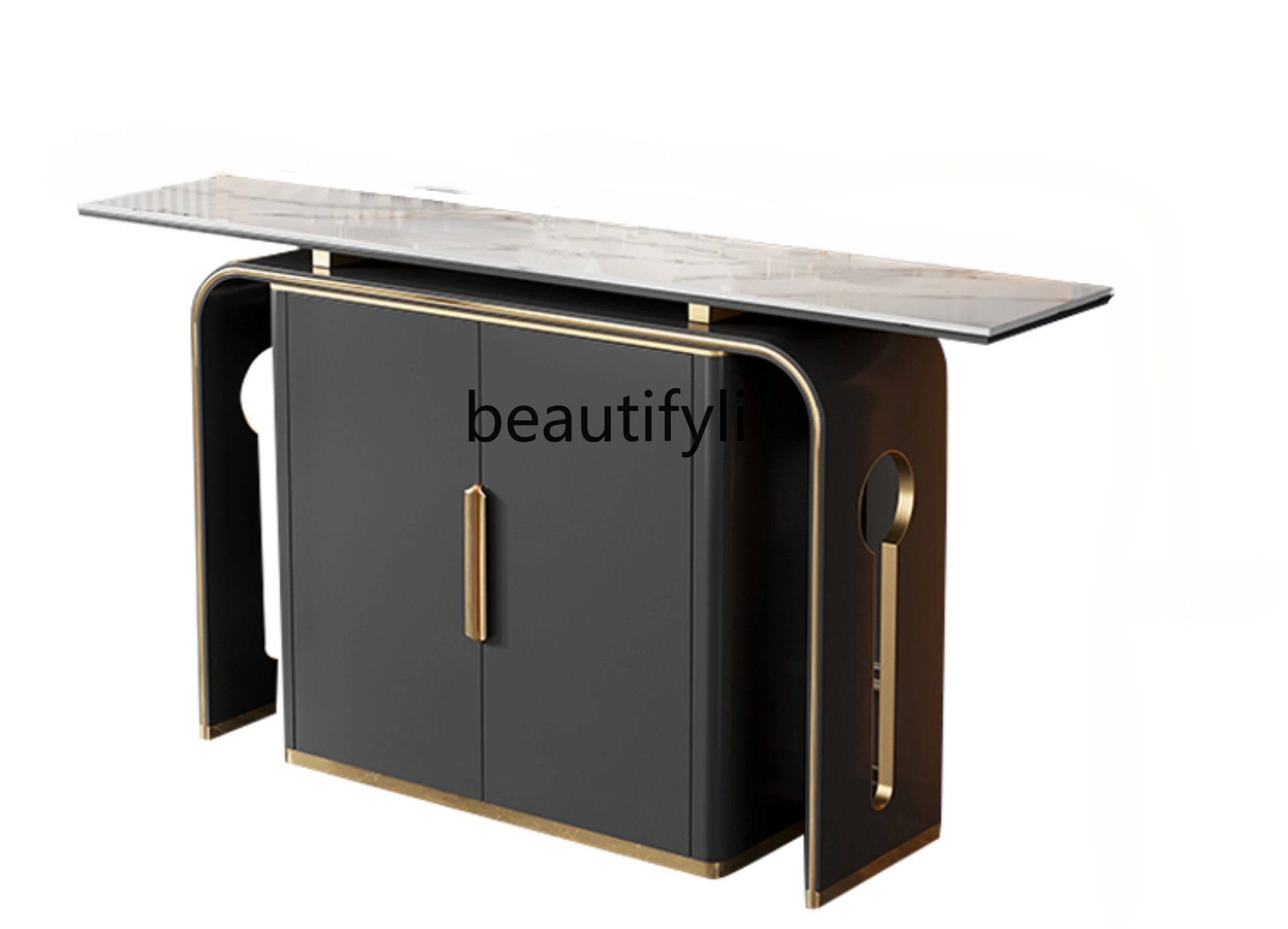 

Light Luxury Console Italian Entrance Door Side View Sets Aisle Corridor Decoration a Long Narrow Table Storage Console Tables