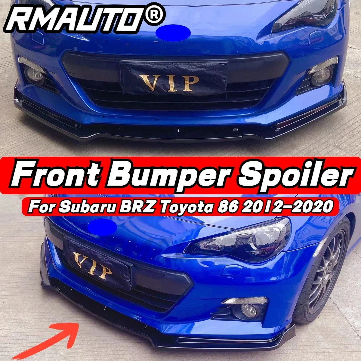 RMAUTO Car Front Bumper Lip Diffuser Splitters Spoiler Aprons Cover For Subaru BRZ Toyota 86 2012-2020 Car Accessories Body Kit