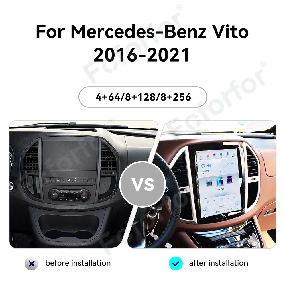 

12.1 Inch Vertical Screen Android 13.0 For Mercedes Benz Vito 2016-2022 Car Stereo Multimedia Player Radio GPS Navigation Update