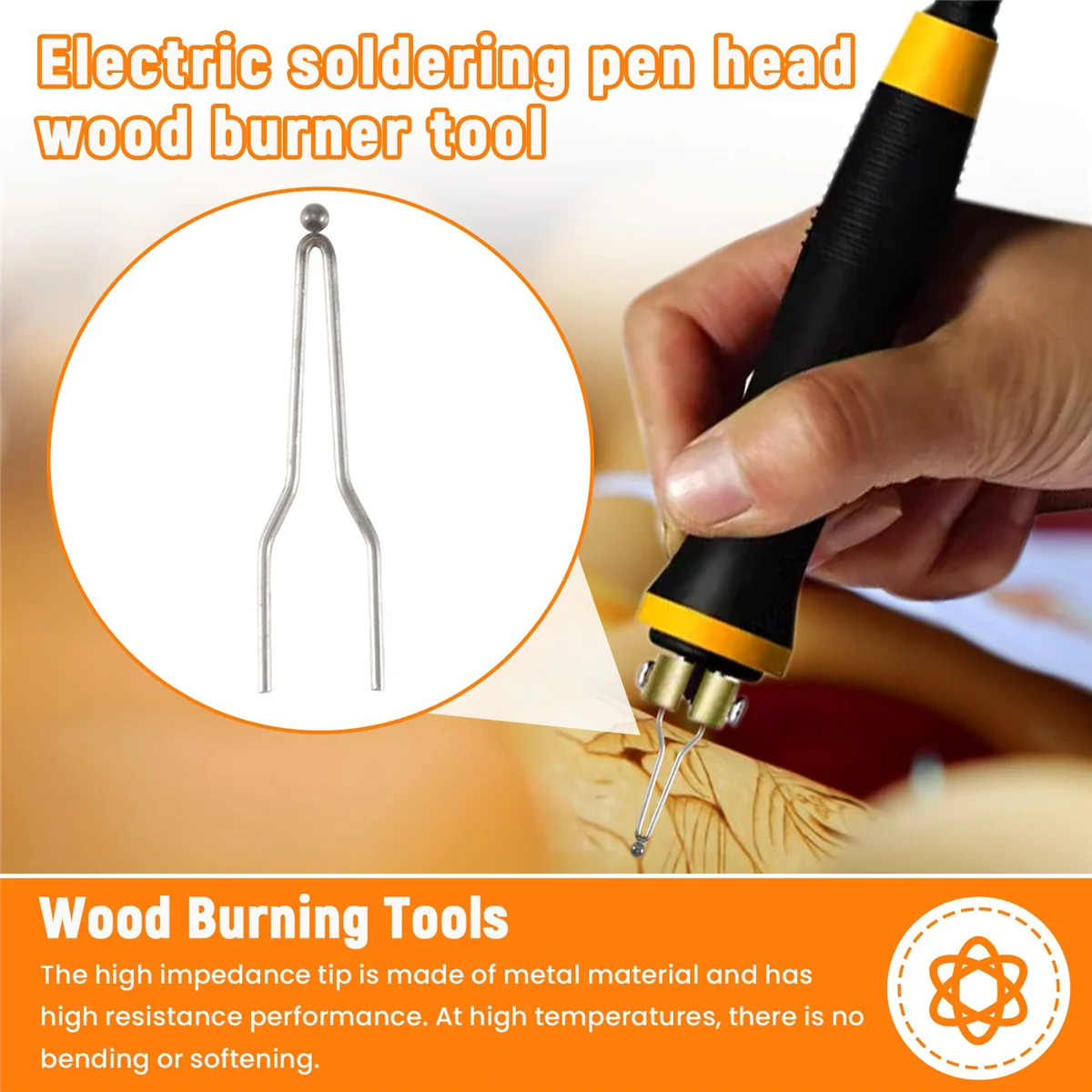 5 Pcs High Impedance Tips Wood Burning Wire Ball Tips for 50W or 100W Professional Wood Burning Kit