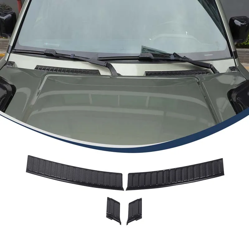 For Land Rover Defender 90 110 130 2020-2025+ Real carbon fiber car styling front windshield rain sink cover sticker accessories