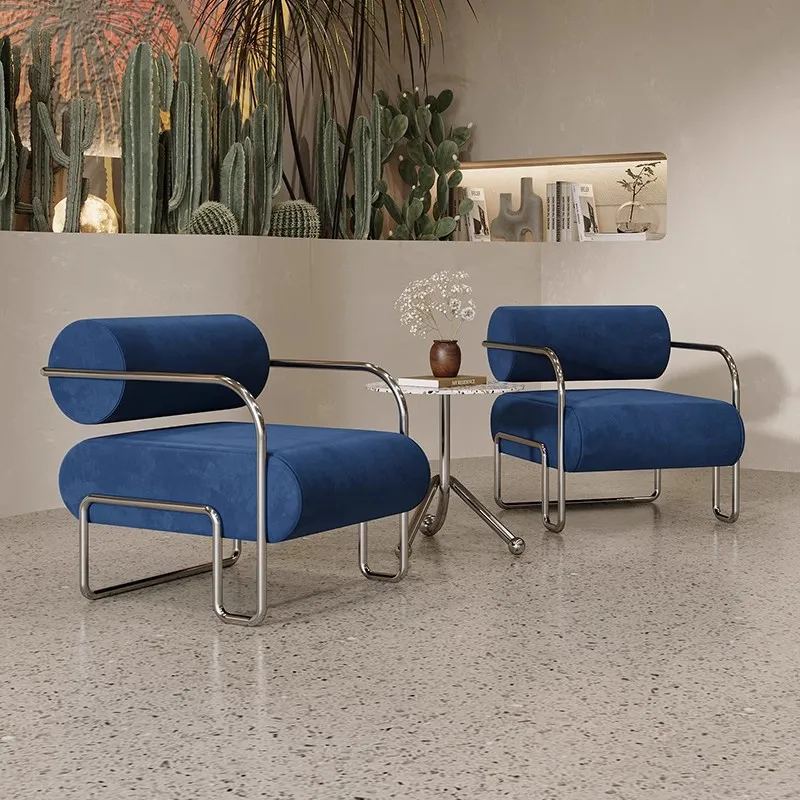 

Medieval sofa chair Leisure chair Medieval stainless steel single sofa chair Balcony Leisure single chair