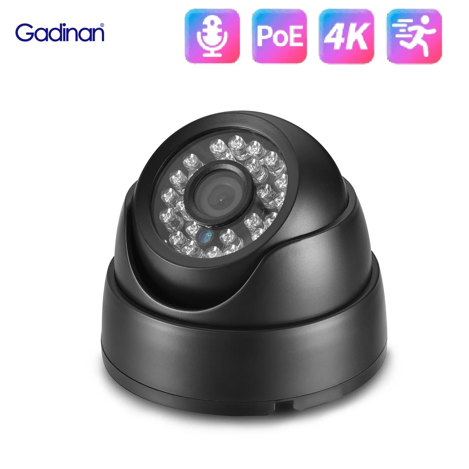 Gadinan Security Protection Surveillance 4/5/8MP IR CUT Filter 24LEDS RTSP Dome Night Vision IP Camera Indoor CCTV H.265+ mai