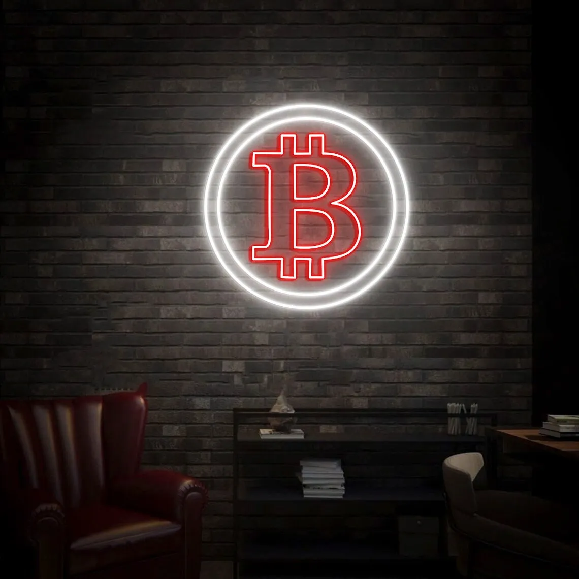 Bitcoin Neon Sign Home Wall Art Decor Neon Sign BTC Bitcoin Decor Neon Sign