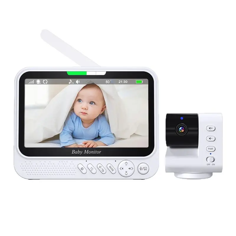 A60ZEU PLUG,7Inch Video Baby Monitor, IR Night Vision, Pan Tilt Zoom, Security Protection, Surveillance Temperature Sensormay