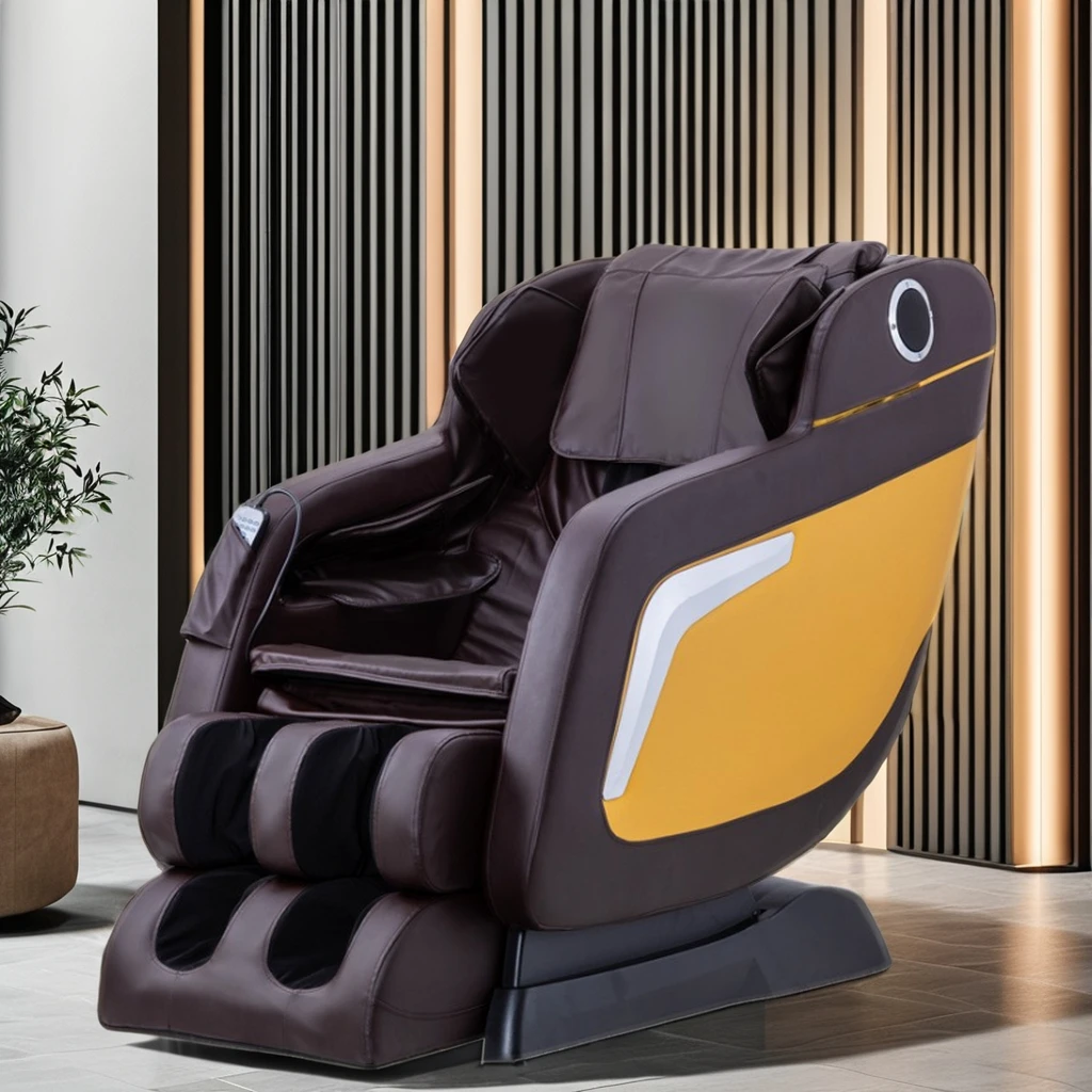 

Luxury Shiatsu Zero Gravity Massage Chair With Full Body Arm Leg Neck Rolling Massage Functions New Design Leather Foot Spa Seat