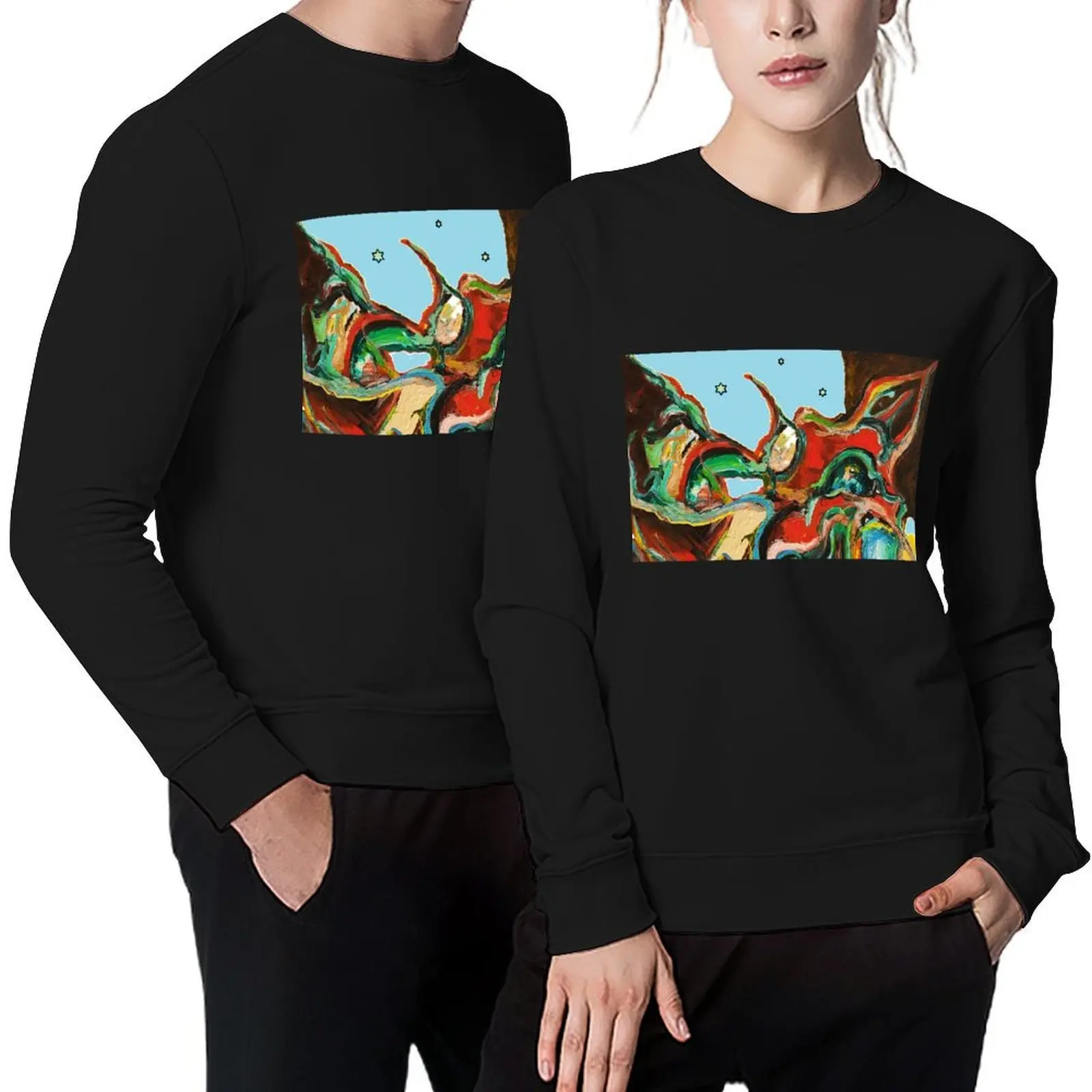 

abstract landscape Pullover men clothes anime clothing mens clothes korean autumn clothes pullover