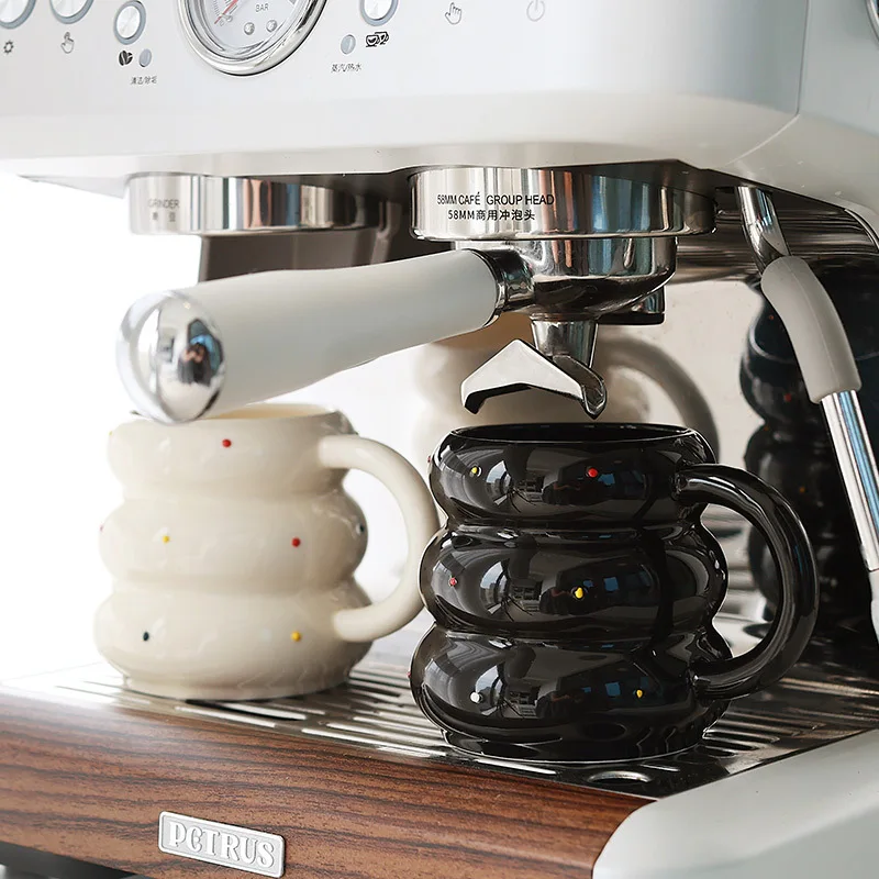 

Керамическая кружка в скандинавском стиле Ins, милая кофейная чашка в горошек, подарок для пары, уникальный дизайн