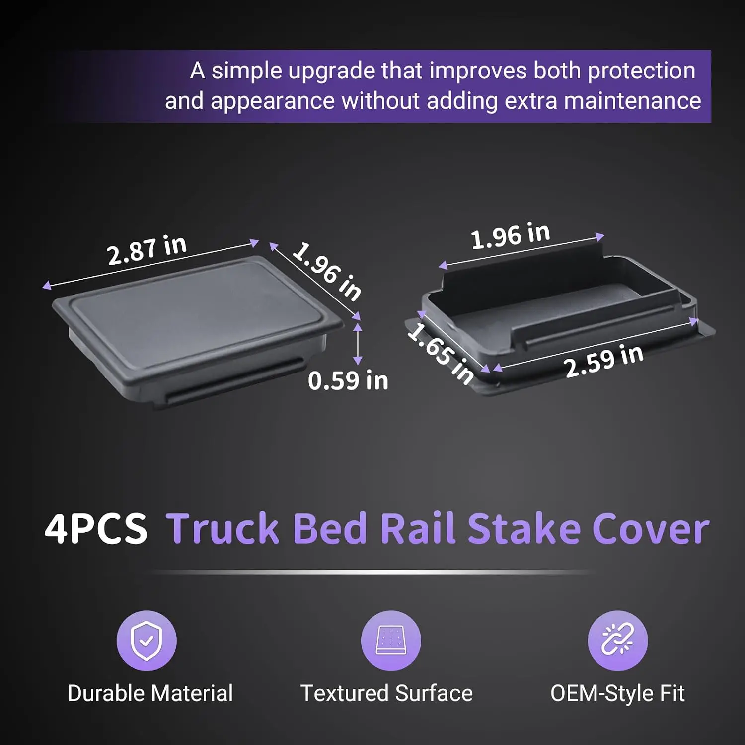 4PCS Truck Bed Rail Stake Cover For 2000-2003 2005 2008-2013 Chevy Silverado BedRail Stake Pocket Plugs Holes Box Accessories