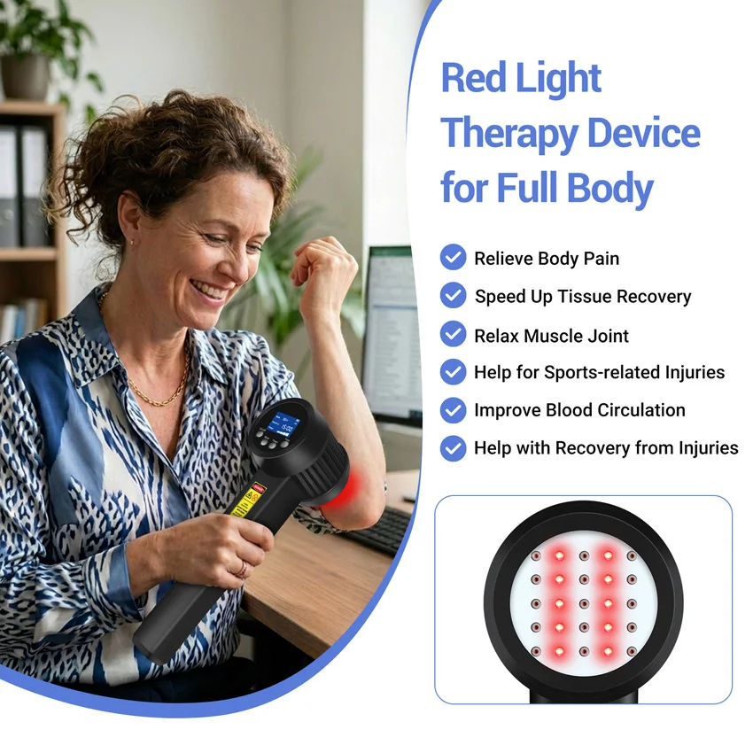 ZJKC 5W Class IV Cold Laser Physiotherapy Device 650nm×10 808nm×15 High‑Power NIR Light Therapy for Pain Relief Rehabilitation