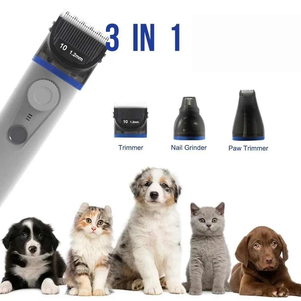 Stylish Pet Grooming Kit with Vacuum Nail Grinder Chargeable & Adjustable Ideal for Small Animals