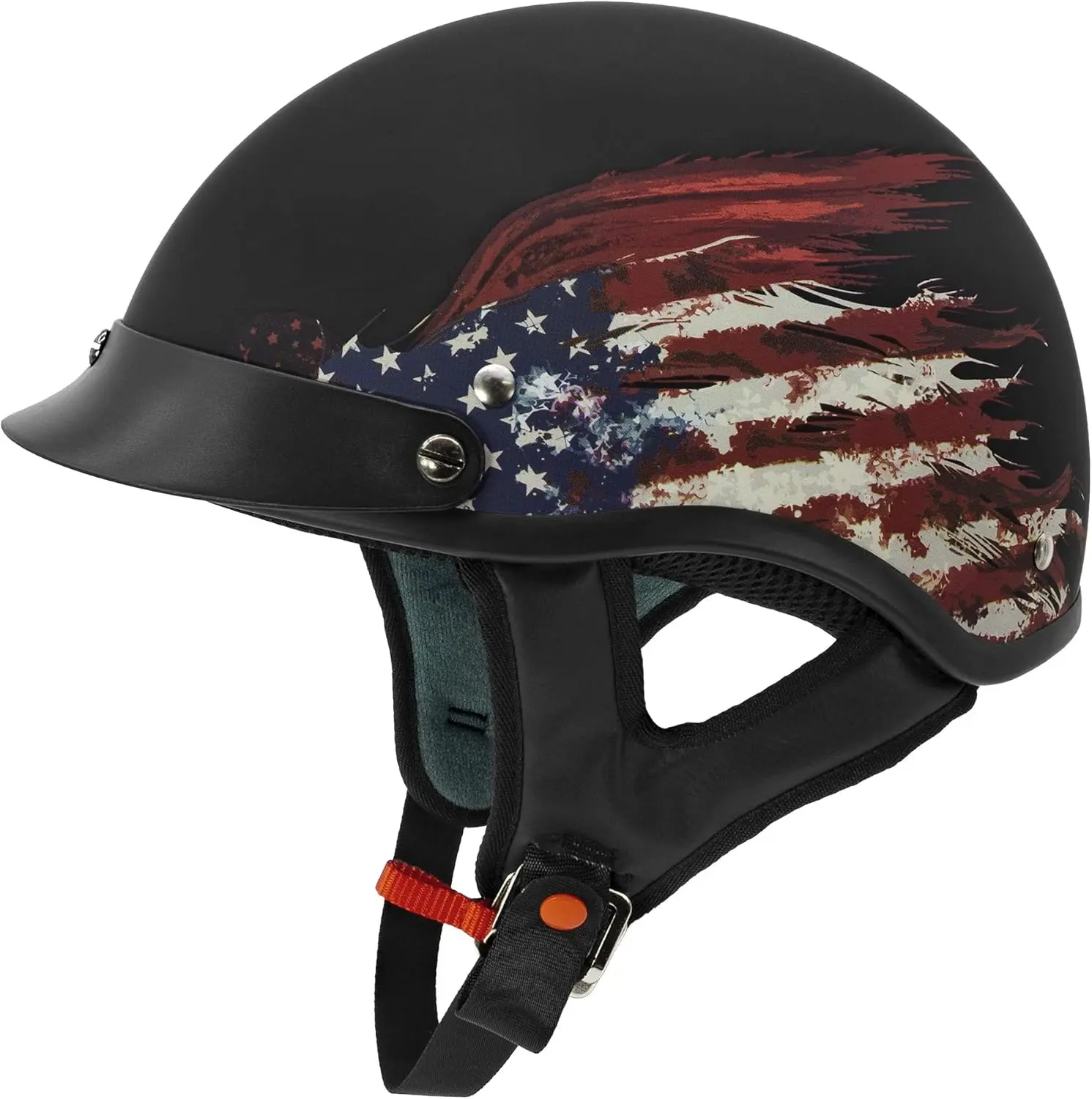 

Half Face Motorcycle Helmet for Cruiser Scooter, Solid Matte Black DOT