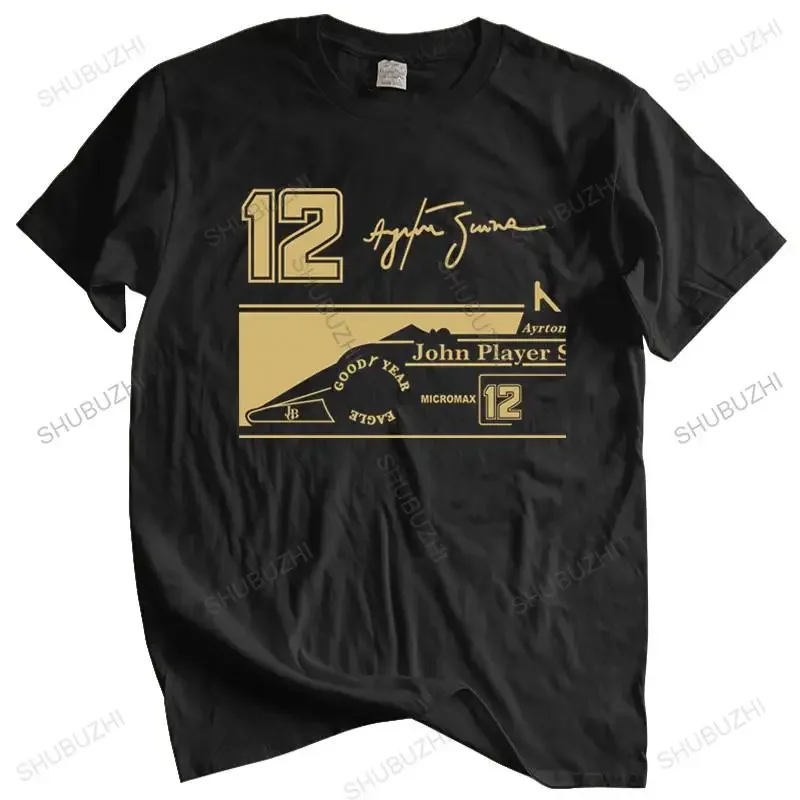 cotton tshirt men summer tees Men T Shirt Novelty O-Neck Tops Ayrton Senna Jps Tribute T-Shirt 12 Signature Funny Mens Tshirt