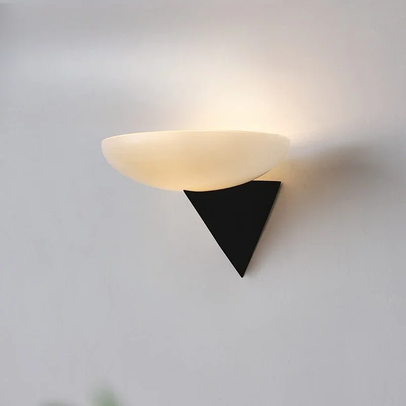 

Medieval French glass wall lamp, pastoral retro corridor aisle bedside replica American wall lamp