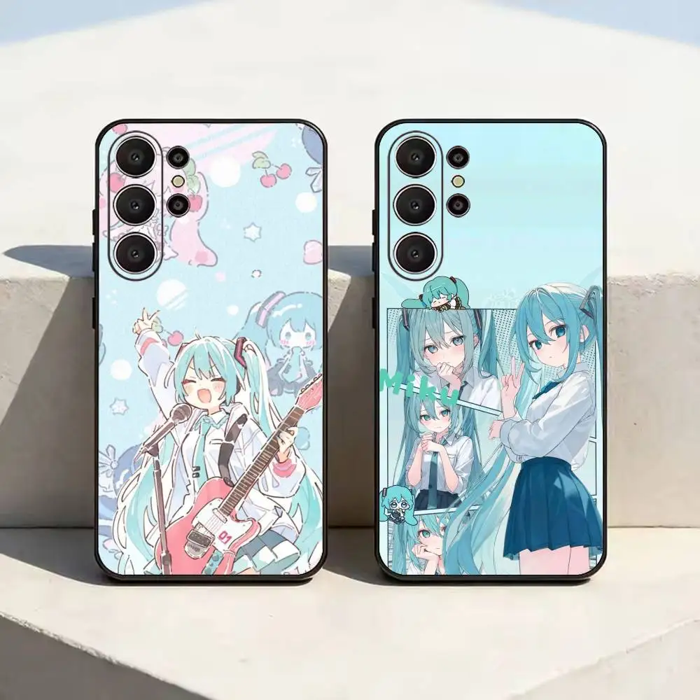 Anime B-Hatsune Mik Phone Case For Samsung S26,S24,S21,S22,Plus S23,S30,Ultra,S20,Fe,Black Soft Silicone