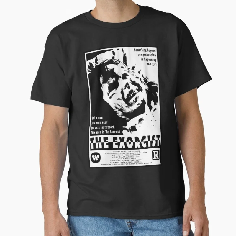 

Retro horror movie The exorcist Pazuzu face creepy demon Scary halloween Gift T shirt for men large size Tops