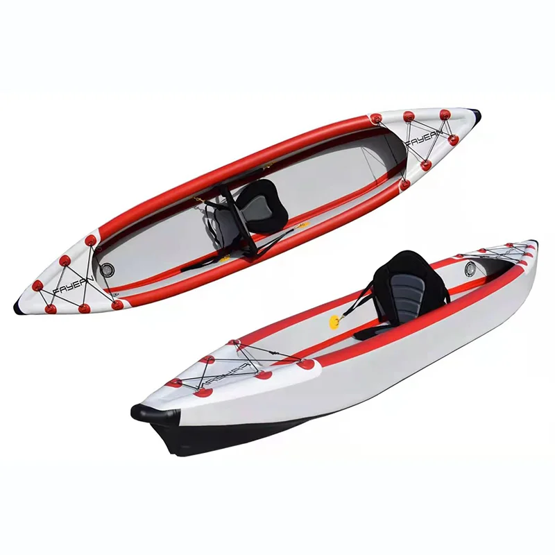 2022 Factory New Design  kayak inflatable Kayak/ one person single seat fishing boat kayak  with accessories