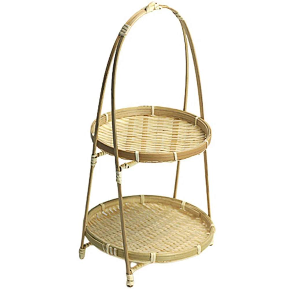 CMCN Bamboo Weaving Wicker Baskets Dish Handmade Home Decoration Storage Fruit Bread Food for Kitchen Organizer Panier Osier