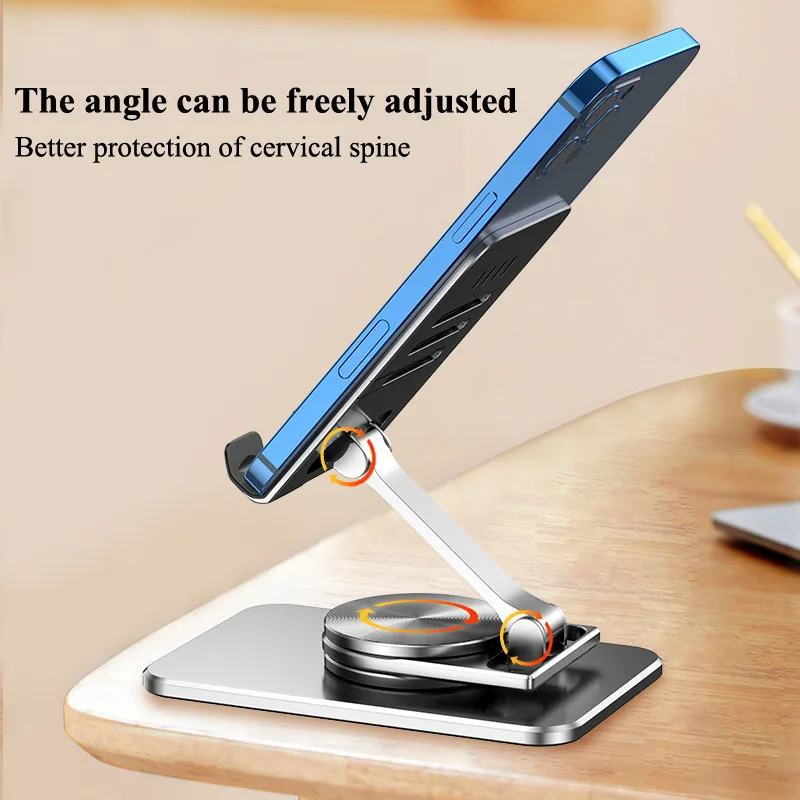 360 Rotate Portable Tablet Holder for Samsung Galaxy Z Fold 6 iPhone 16 IPad Adjustable Flexible Folding Lazy Mobile Phone Stand