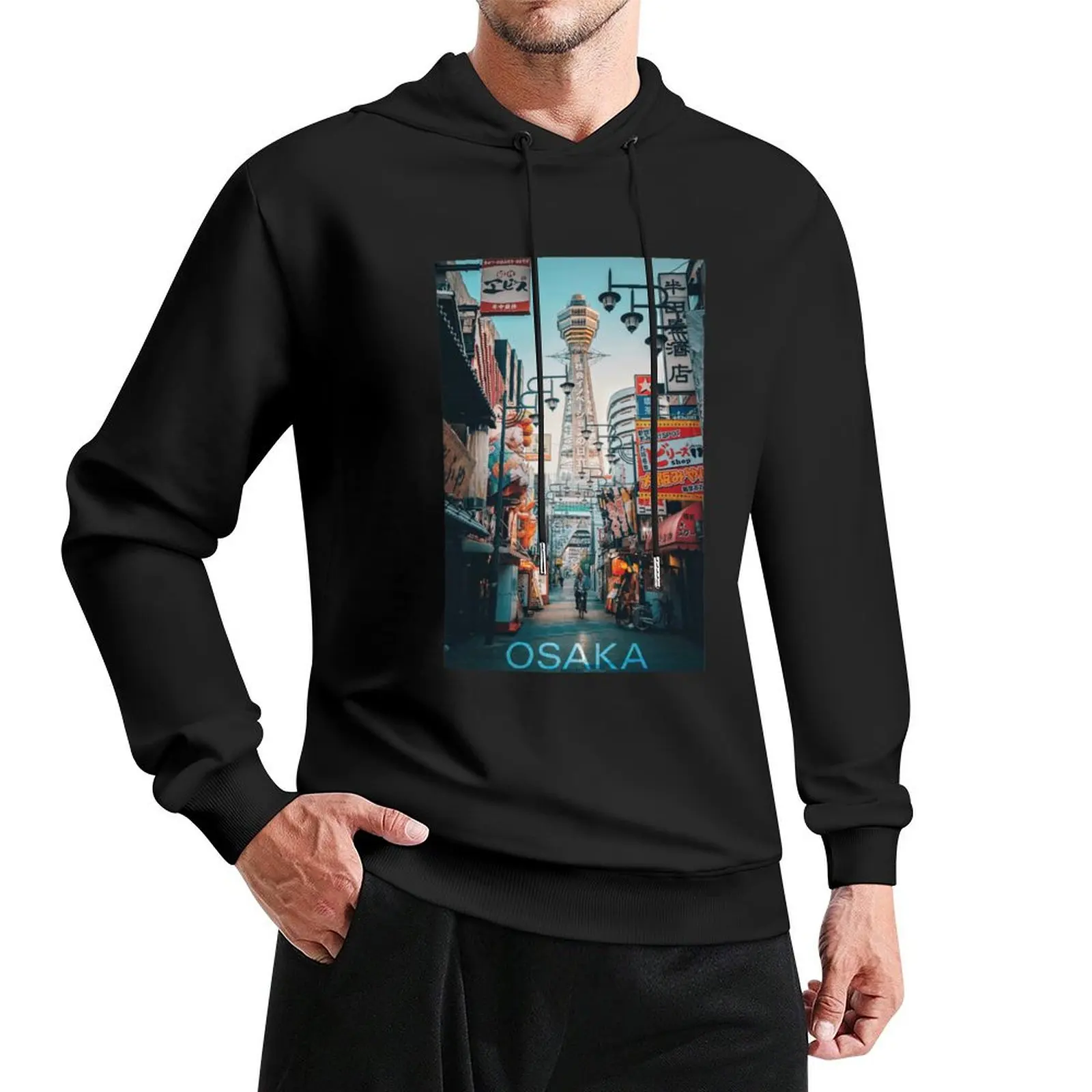 

Osaka Tower Tsutenkaku Japan Pullover Hoodie men wear male clothes mens hoodie