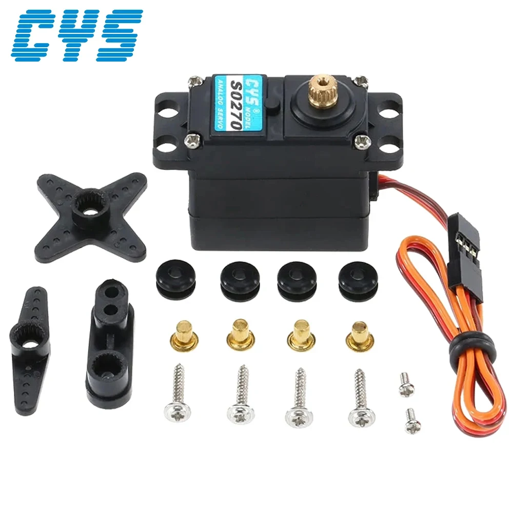 CYS-S0270 S0270 4.8-6.0V 27g 3.5kg Metal Gear Analog Servo For RC 1:12 Car Truck Tank Drone Boat Accessories Toy