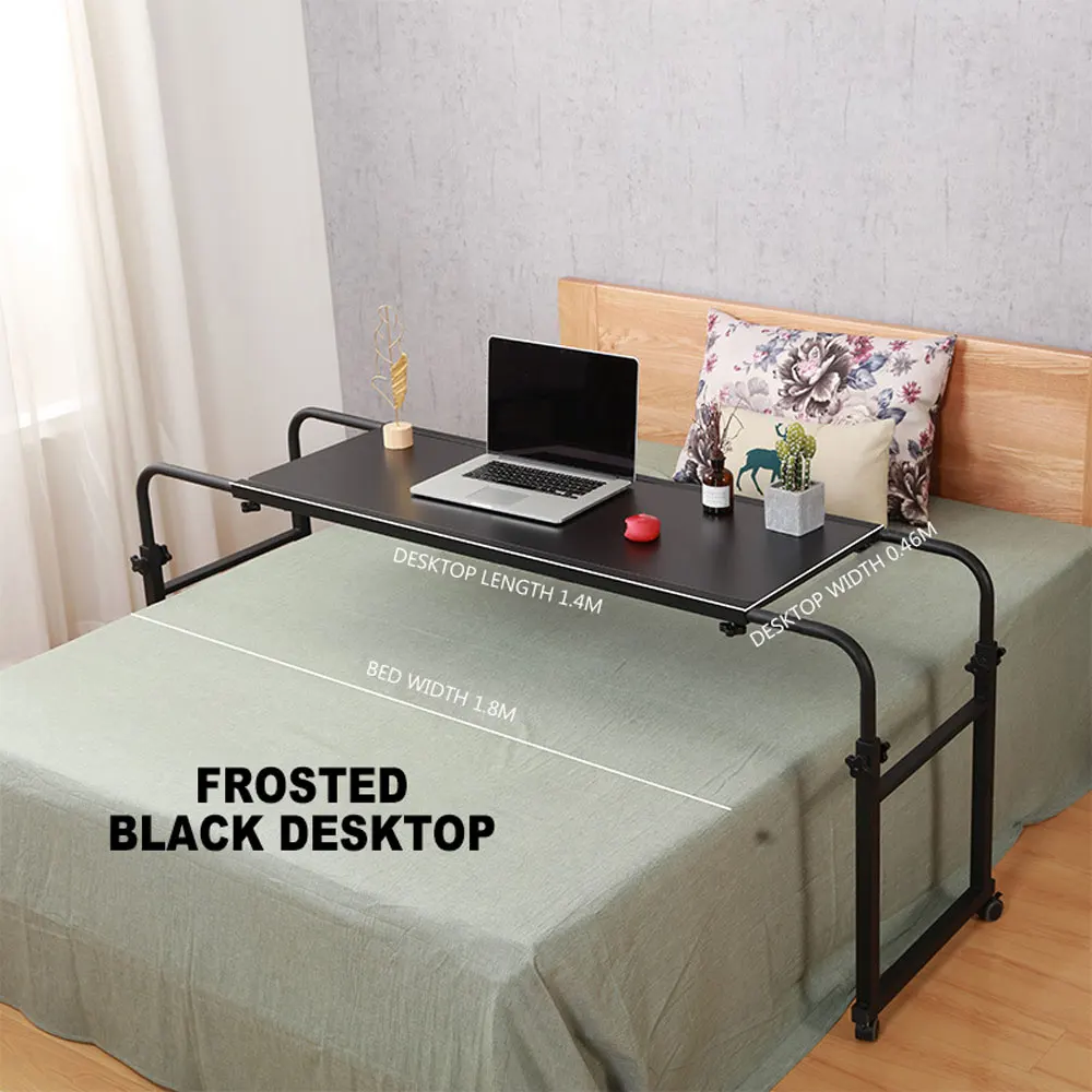 1.8m Mobile Lifting Cross Bed Table Desktop Laptop Computer Table Mobile Household Lazy Bedside Table  Work Office Bedroom