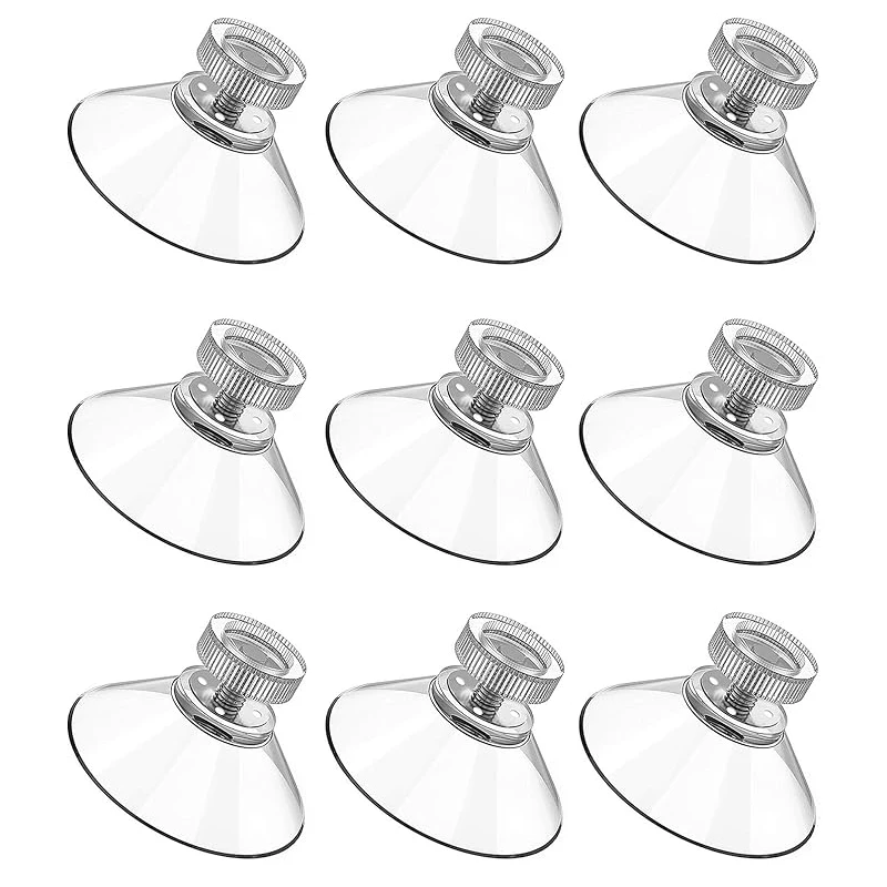 Suction Cup Plastic Pads, Clear PVC Sucker Pads, Strong Adhesive Holder for Windows, Bathrooms, Glass Walls, Car Sun Shades