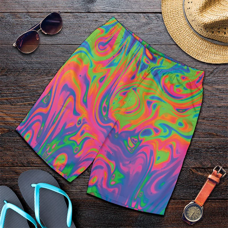 Colorful Bubbles Harajuku 3D Print Surfing Board Shorts Cool Summer Street Hip Hop Swim Trunks For Men Kids Travel Beach Shorts