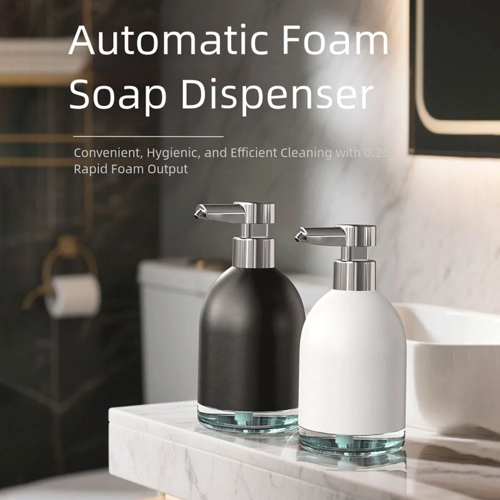 Automatic Foam Soap Dispenser Touchless USB Rechargeable with Infrared Sensor 320ml Capacity and Five Levels of Foam Output