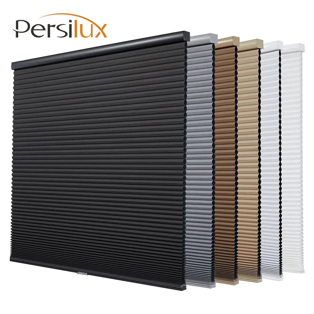 

Persilux Honeycomb Cellular Blinds for Windows Accordion Cordless Blackout Recycled Fabric 1.5" Single Cell Thermal Insulated