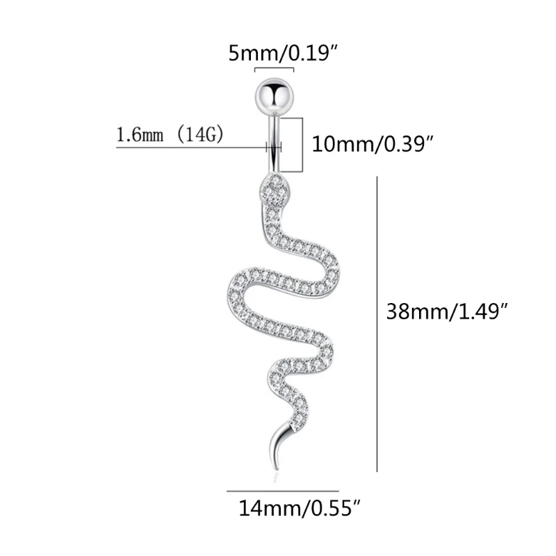 Anéis umbigo YQ anéis umbigo forma brilhante joias piercing corporal