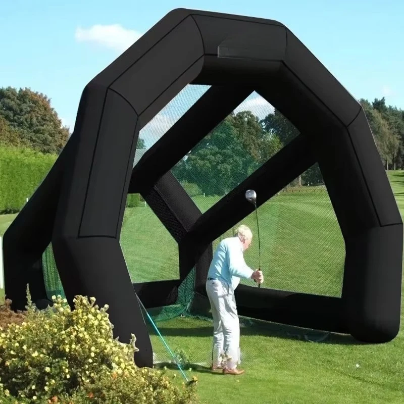 Оптовая цена по прейскуранту завода-изготовителя для занятий гольфом на открытом воздухе, надувная палатка для симулятора гольфа с сеткой
