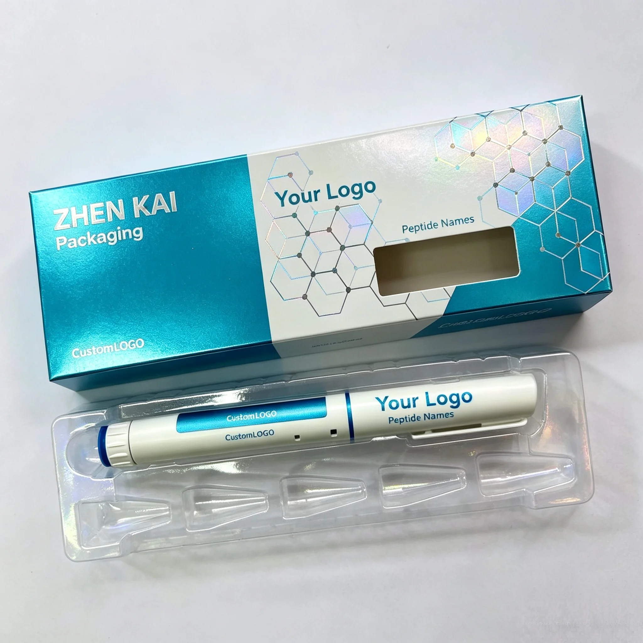 Custom Strong‑Stick Packaging Labels,Craft Label Stickers for 3ml Peptide Product Peptide Injection Pen