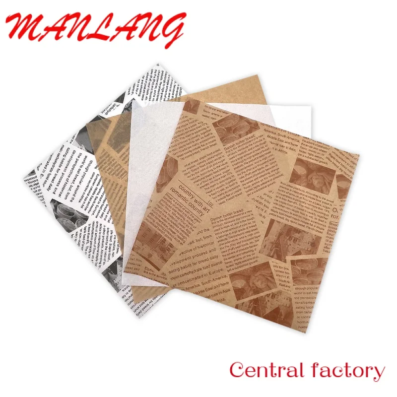 Custom  Omet Custom Tissue Logo Food Sandwich Wrap Packaging Burger Packing Paper Hamburg Grease Proof Oil Paper Wrapping For Fo