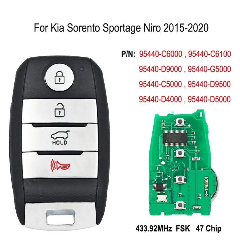 95440-C6000 95440-C6100 D9000 G5000 C5000 D9500 D4000 D5000 Genuine / Aftermarket for Kia Sorento 2015-2019 Smart Key